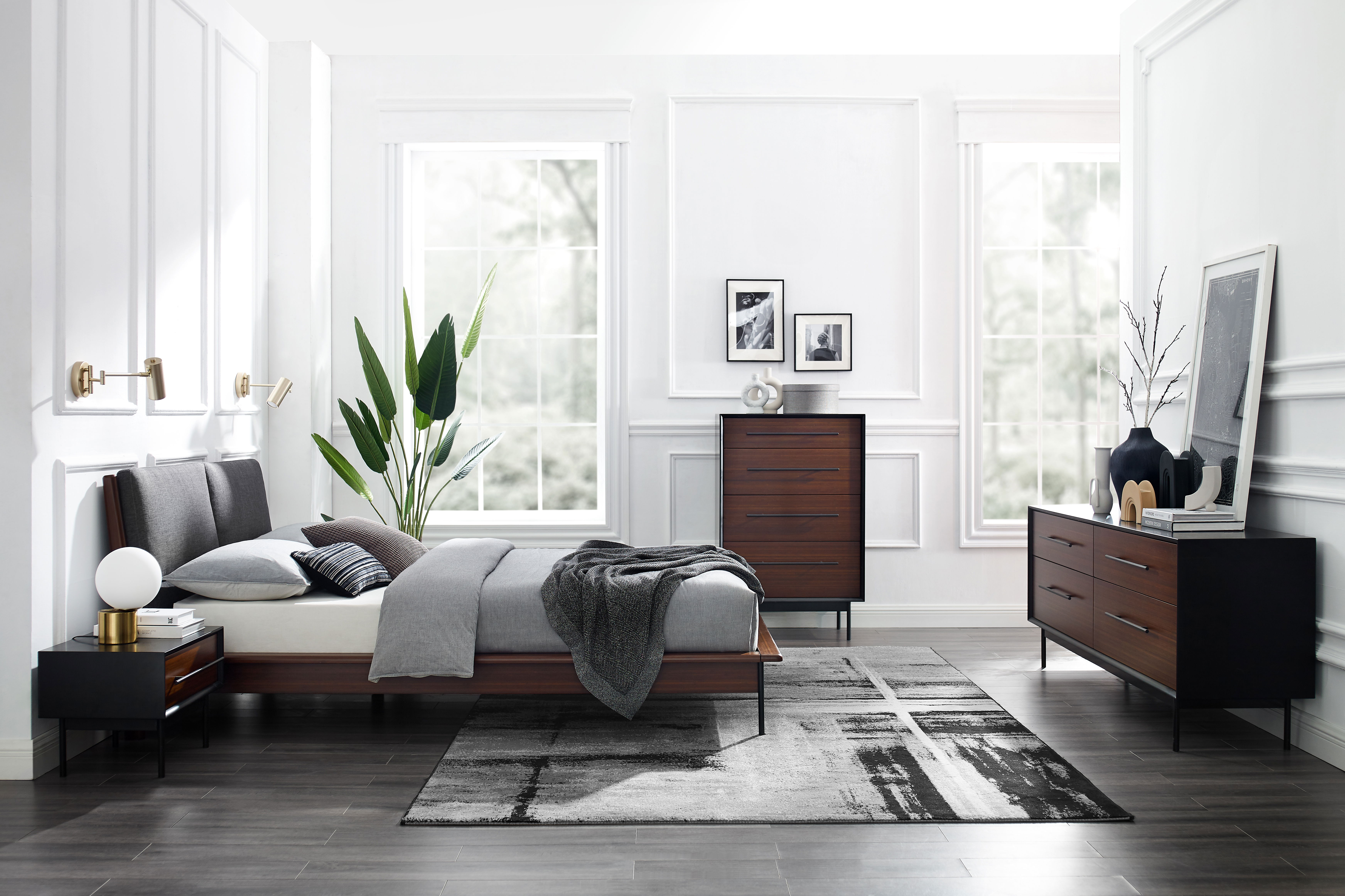 Park Avenue Queen Platform Bed with Fabric, Ruby large image 