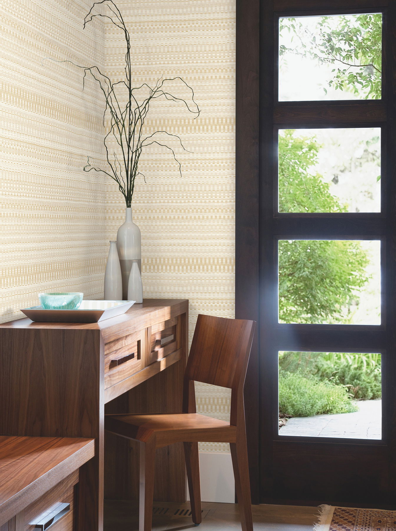 Tapestry Stitch Mustard Wallpaper large image 