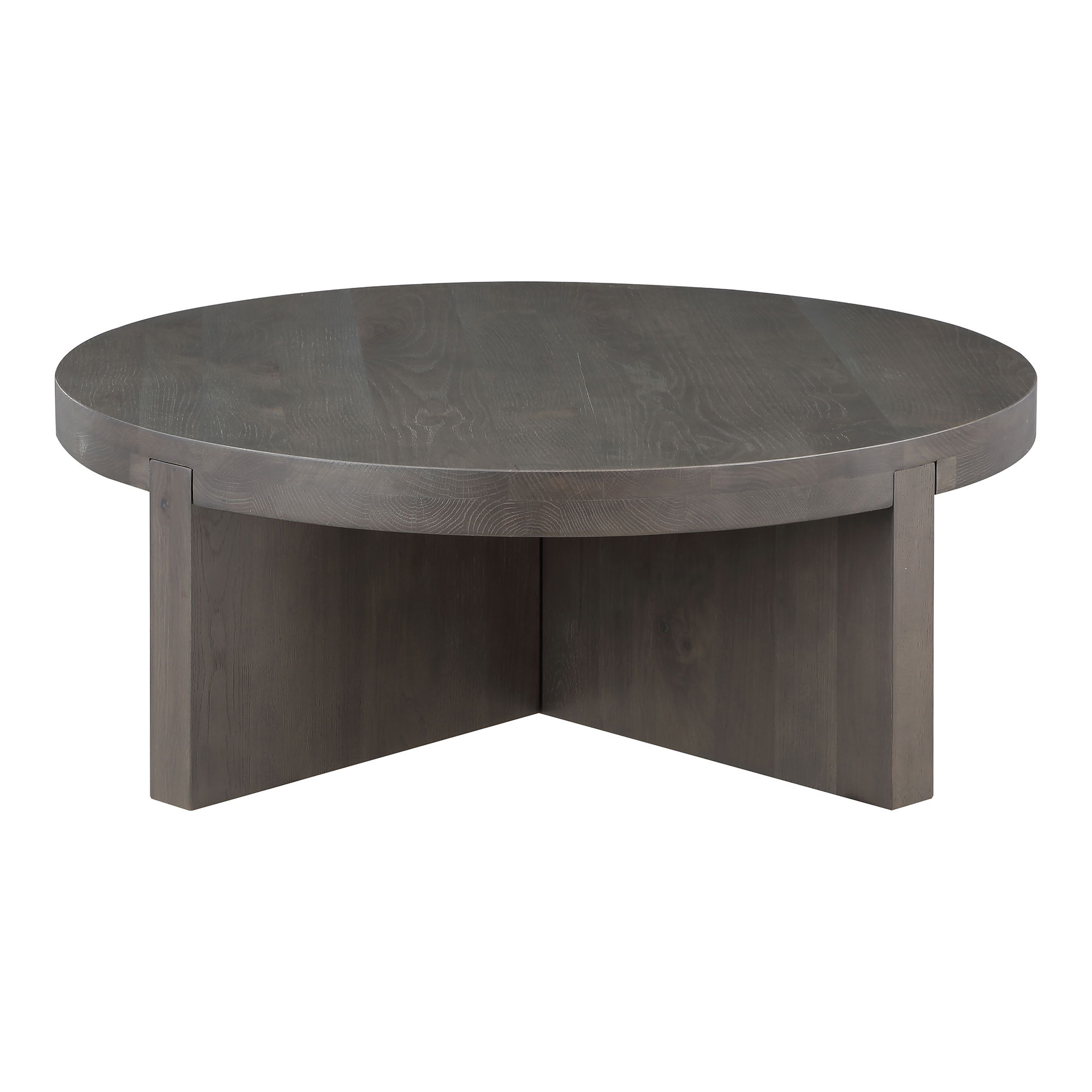 Folke Round Coffee Table Dark Brown, by Moe's Home, 38" width x 13.38" height x 38" depth View 1