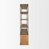 Baron 4-Door Light Brown Wood with Gunmetal Open Shelving Unit, Shelving & Bookcase by Mercana, 81.75" length x 19" width x 90" height thumbnail 7