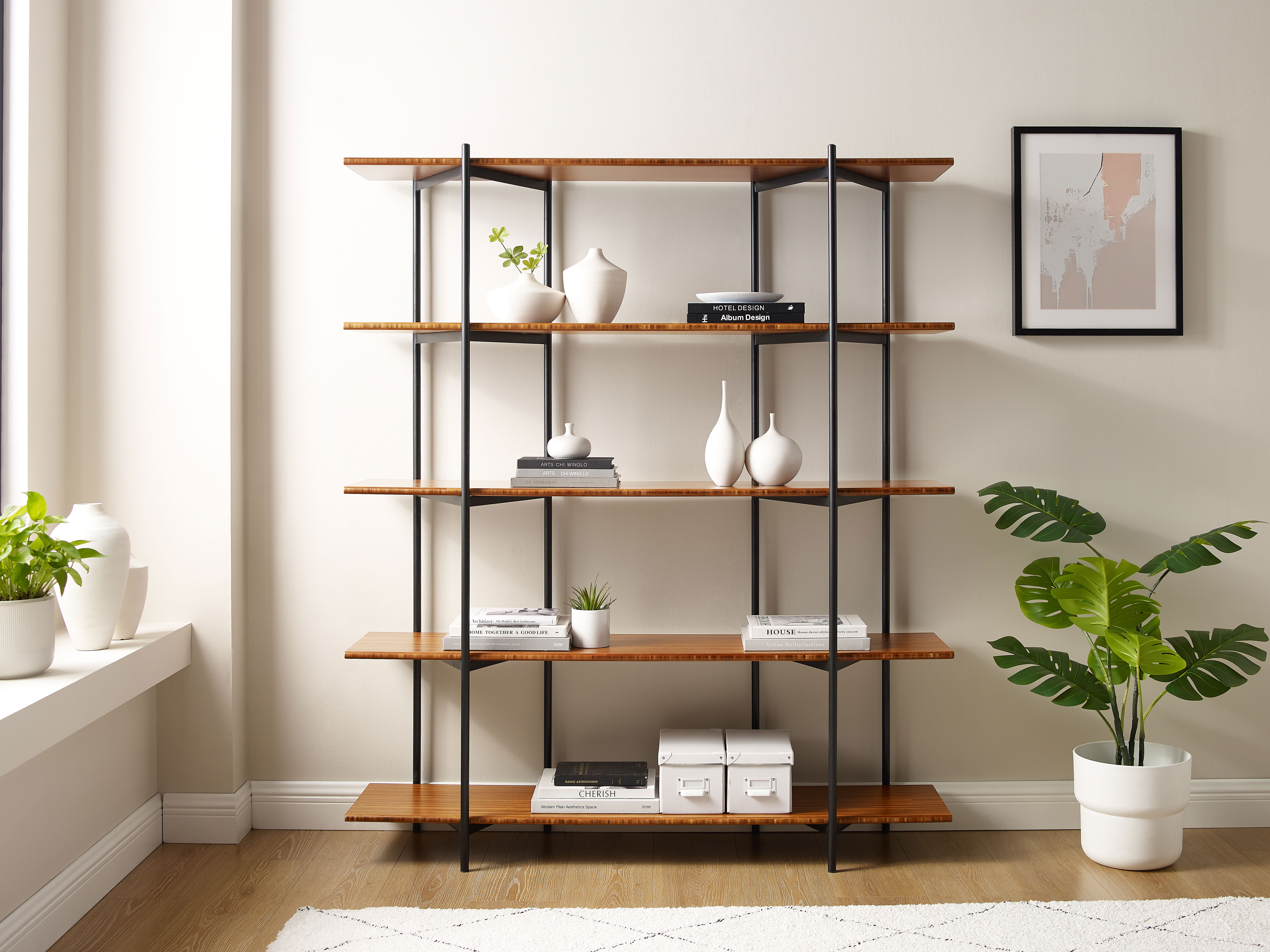 Studio Plus Metal Shelf, Amber, File Storage by Greenington, 13.5" length x 55" width x 66" height View 7