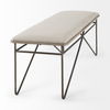 Camille  Cream Fabric Seat with Metal Frame Bench thumbnail 5