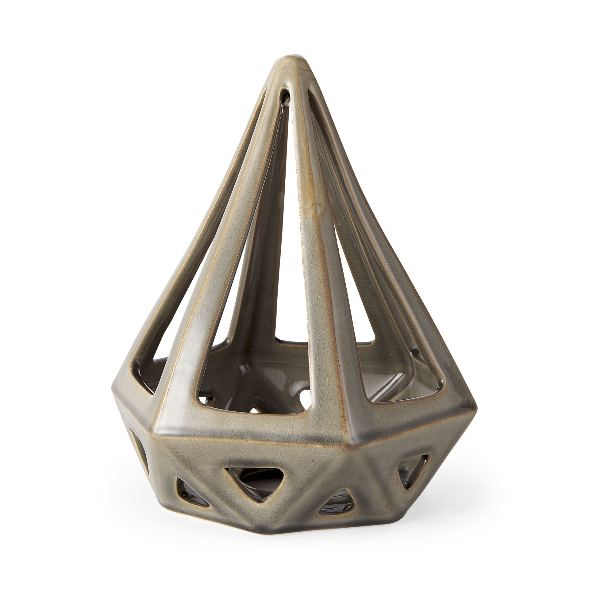 Hood  Bronze Geometric Ceramic Object, Decorative Object by Mercana, 7.68" length x 7.68" width x 9.45" height View 1