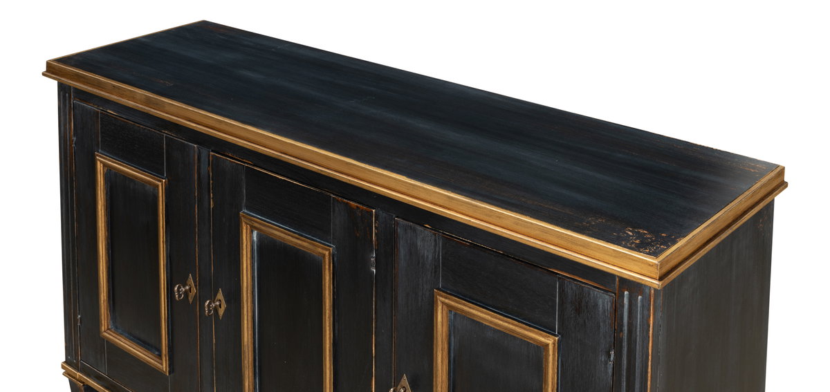 Louis Xvi Buffet Powder Black W/Gold, by Sarreid, 1'6" length x 5' width x 2'10" height View 11