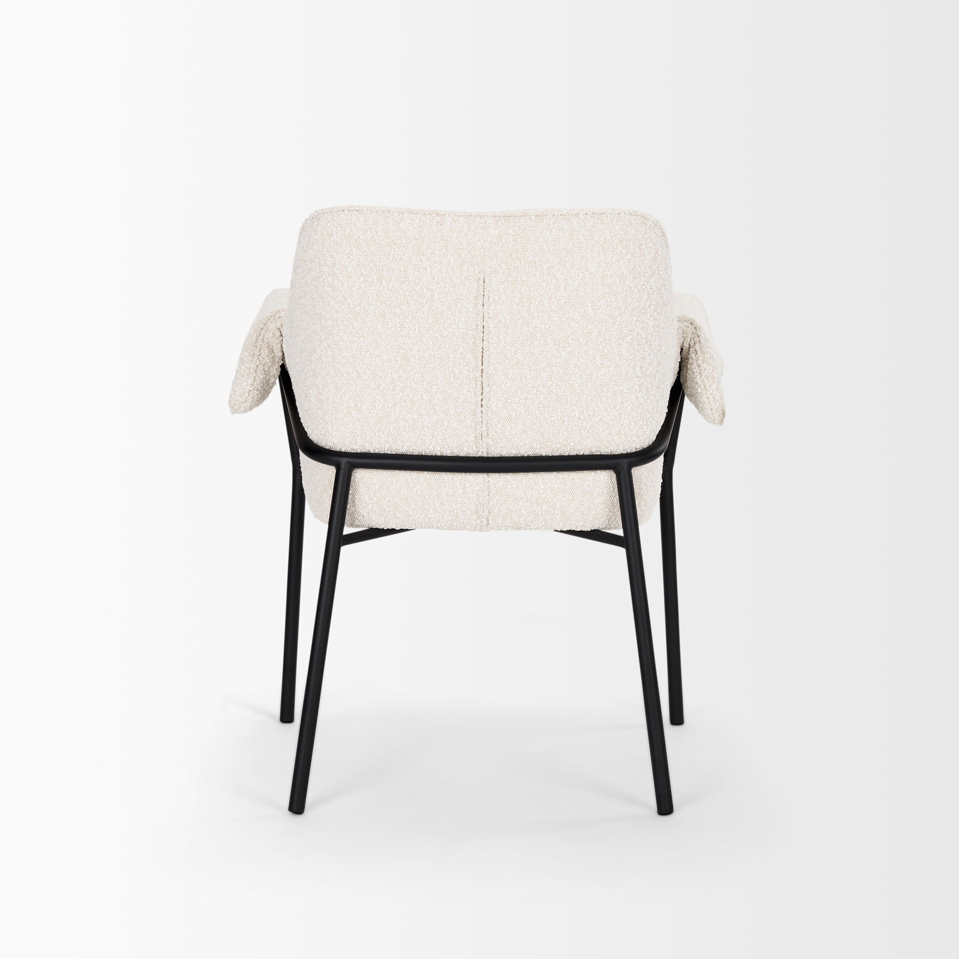 Brently Dining Chair with Cream Boucle Fabric & Matte Black Metal Legs large image 