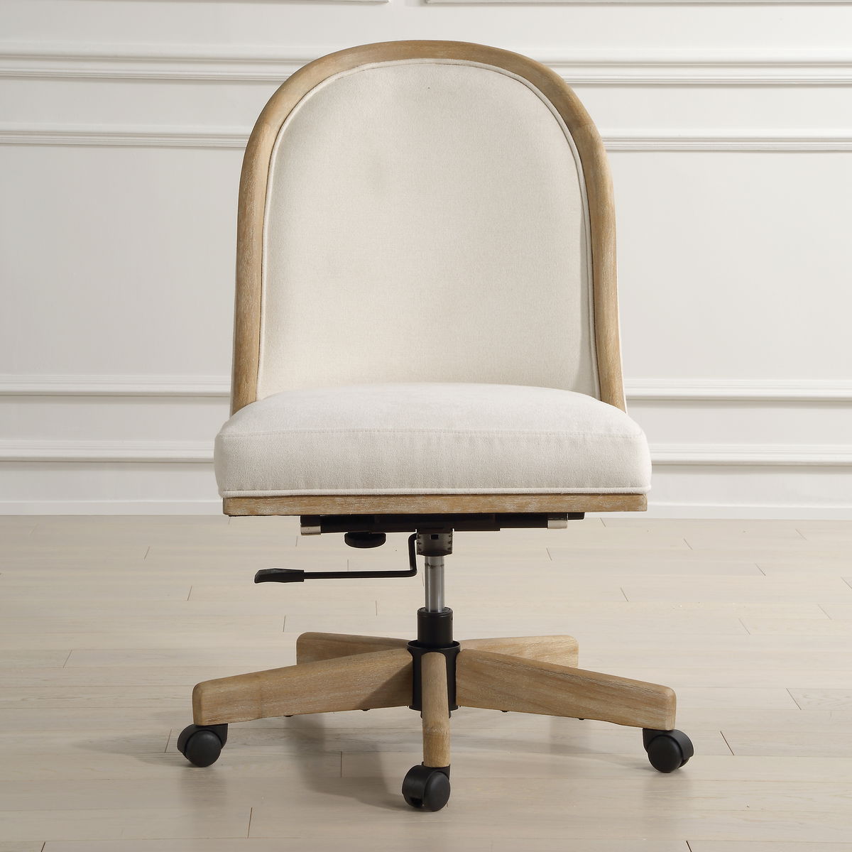 Lithe Light Oak Desk Chair, Accent Chair by Uttermost, 22.5" width x 37.5" height x 26.5" depth View 2