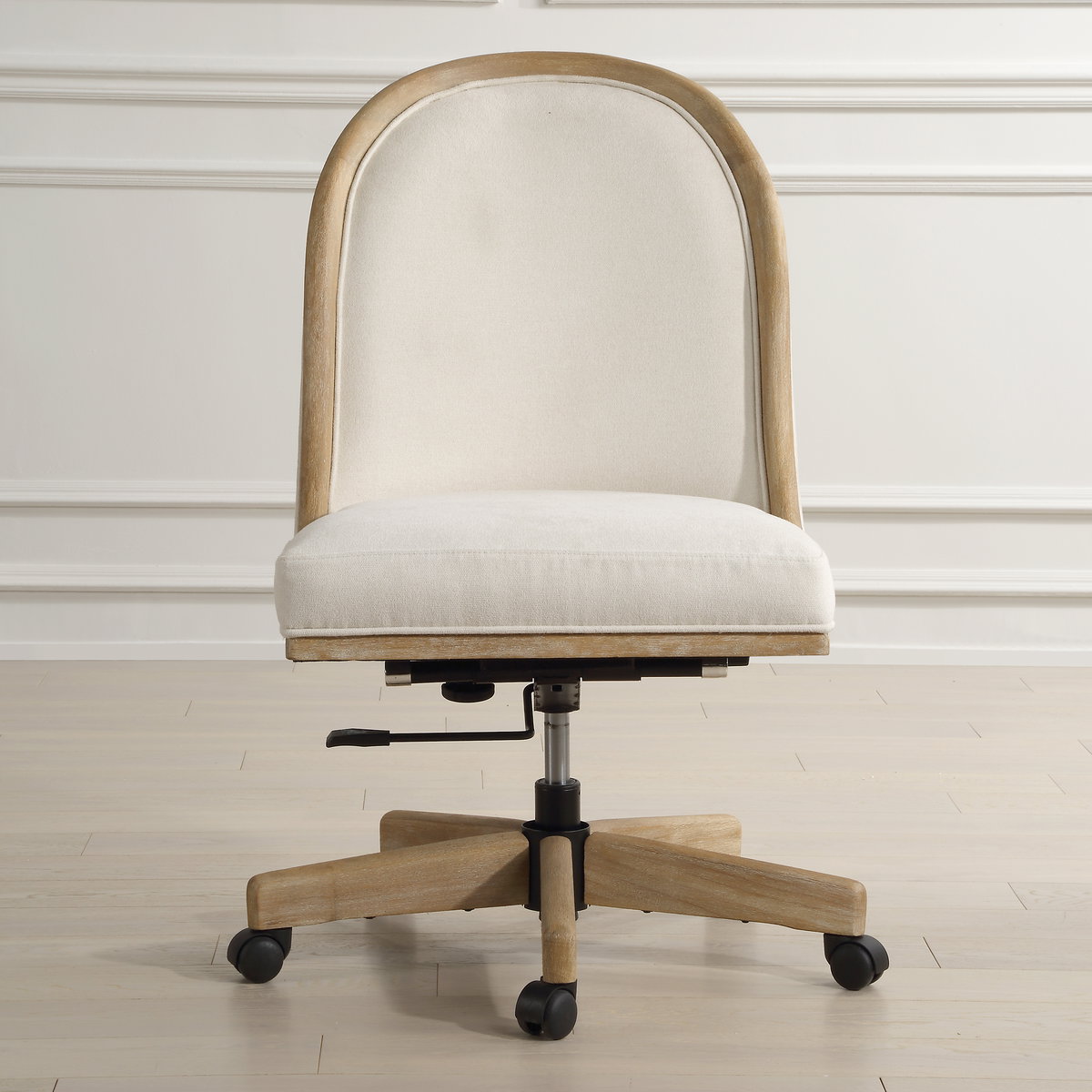 Lithe Light Oak Desk Chair, Accent Chair by Uttermost, 22.5" width x 37.5" height x 26.5" depth View 2