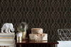 Oriental Lattice Black & Gold Wallpaper thumbnail 2