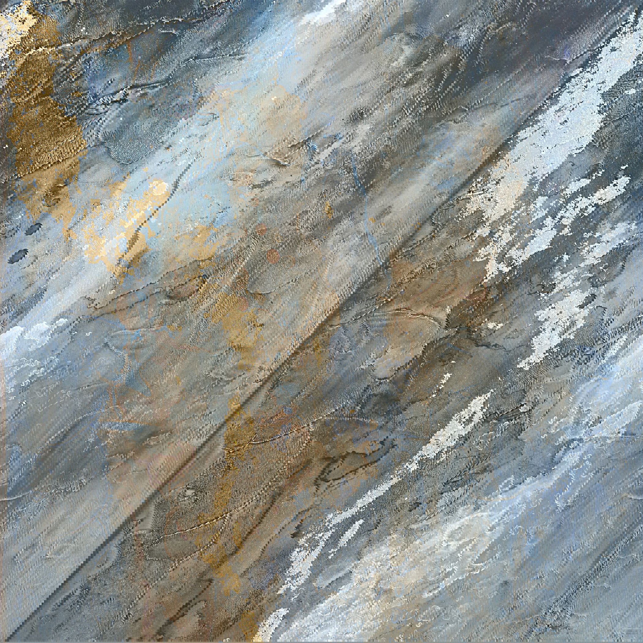 Rendezvous Hand Painted Abstract Art large image 