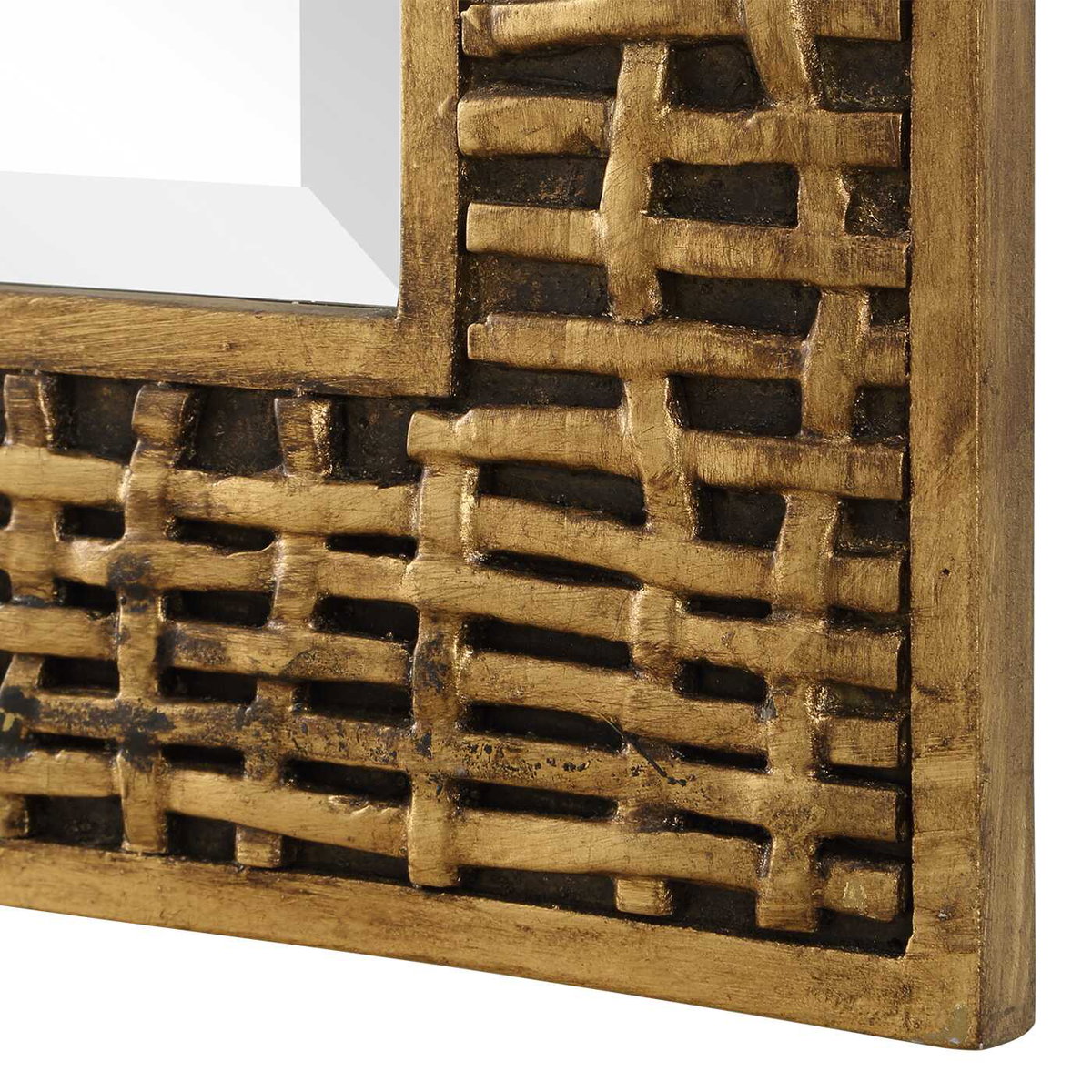 Woven In Time Gold Mirror, by Uttermost, 29.5" width x 39.75" height x 0.75" depth View 5