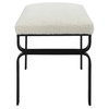 Diverge White Shearling Small Bench, Benche by Uttermost, 22.75" width x 18.75" height x 15.12" depth thumbnail 6