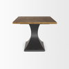 Maxton 79'L x 39'W Rectangular Pedestal Dining Table | Brown Wood & Gunmetal Metal | Seats 6, by Mercana, 79" length x 39" width x 30" height thumbnail 5
