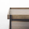 Trey 48x46 Rectangular Brown Solid Wood Top Table Black Metal Frame Two-Tier Coffee Table thumbnail 8
