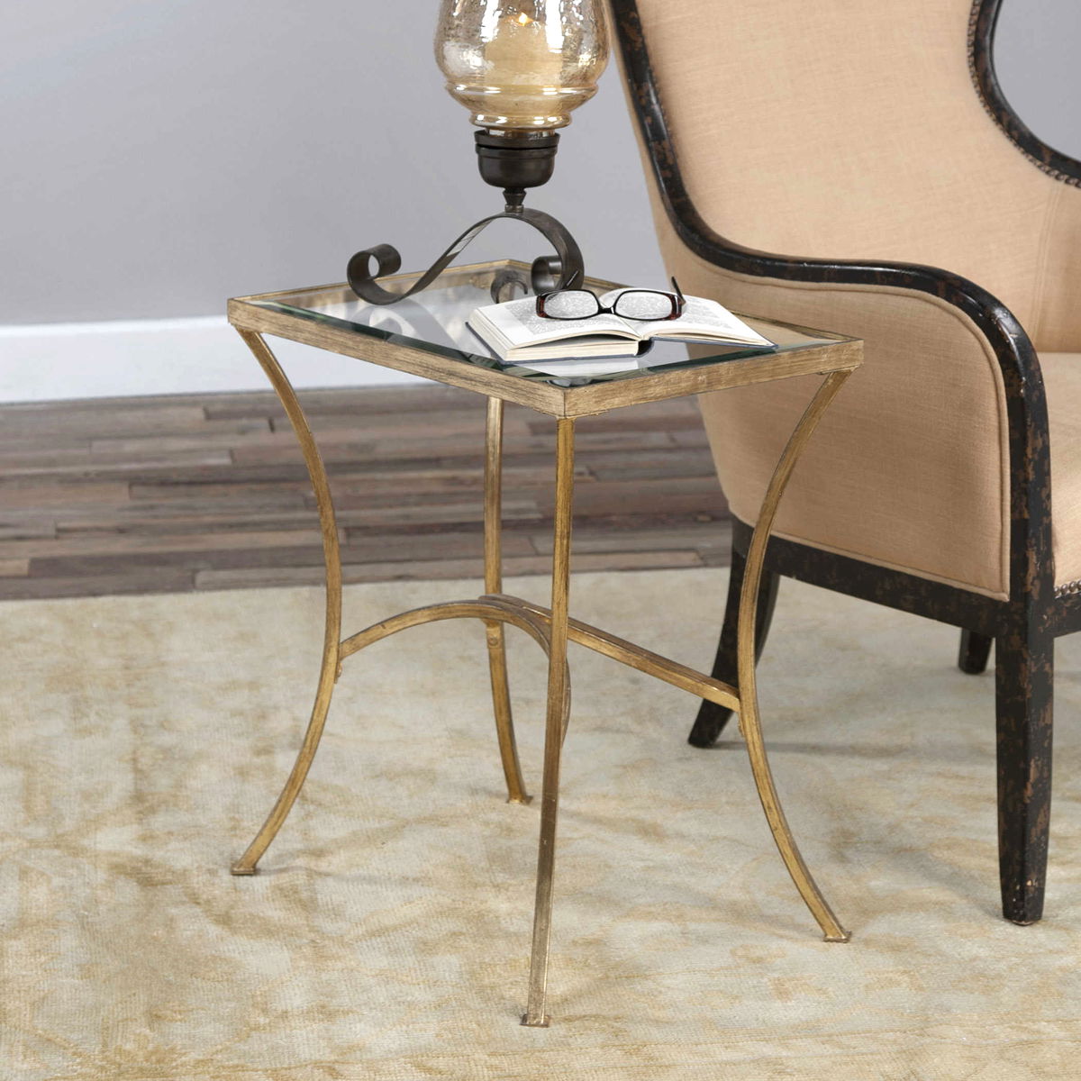 Alayna Gold End Table, Side & End Table by Uttermost, 22" width x 24" height x 14" depth View 2