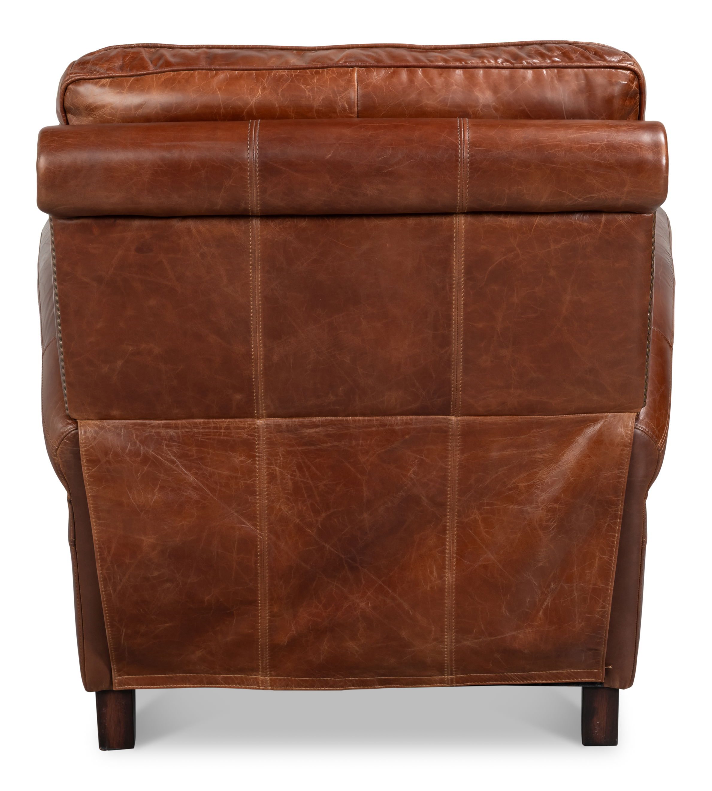 Roosevelt Leather Recliner, Seating by Sarreid, 39" length x 38" width x 39" height View 3