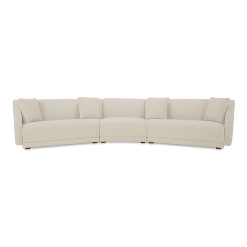 Fraser 3 Piece Modular Sectional With Slipper White