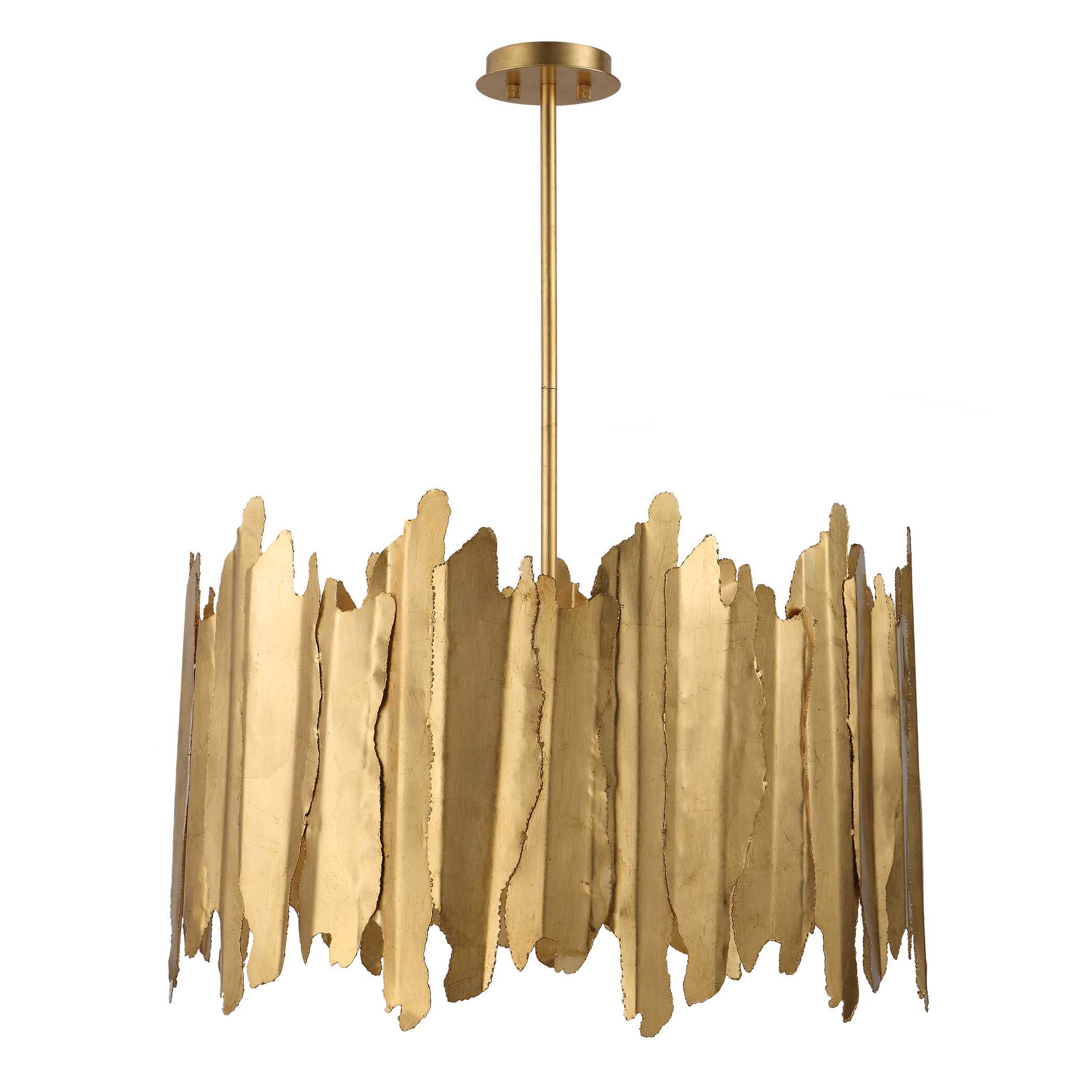 Golden Gate 8 Light Industrial Pendant, Ceiling Light by Uttermost, 28" width x 18" height x 28" diameter View 3