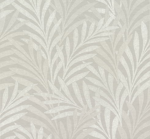 Leaves Stripe Grey Wallpaper