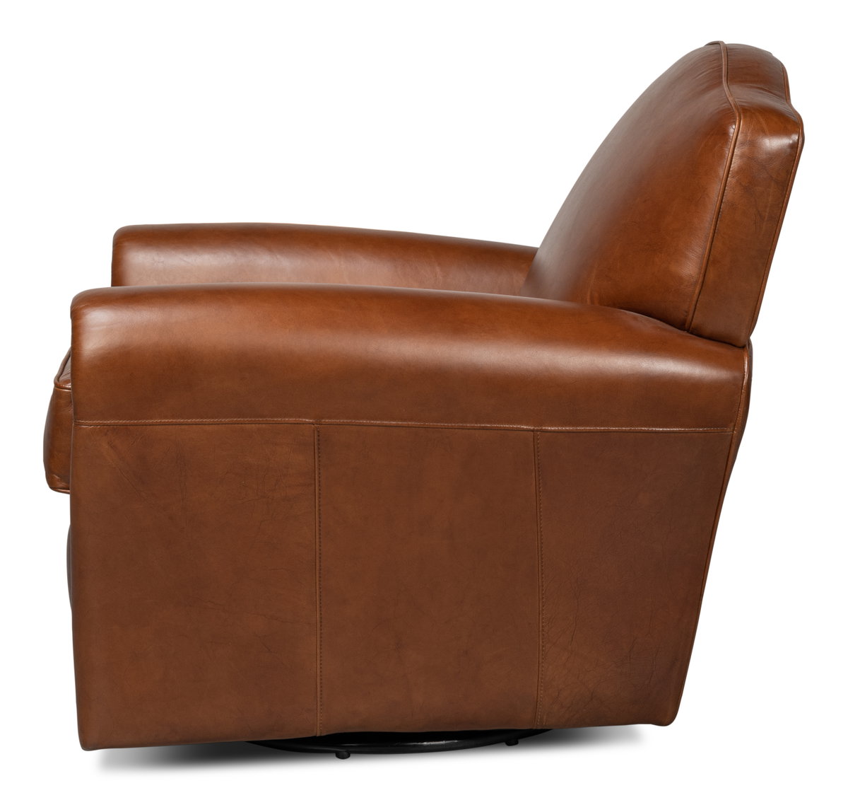 Elite French Club Swivel Chair, by Sarreid, 2'9" length x 3' width x 2'9" height View 9