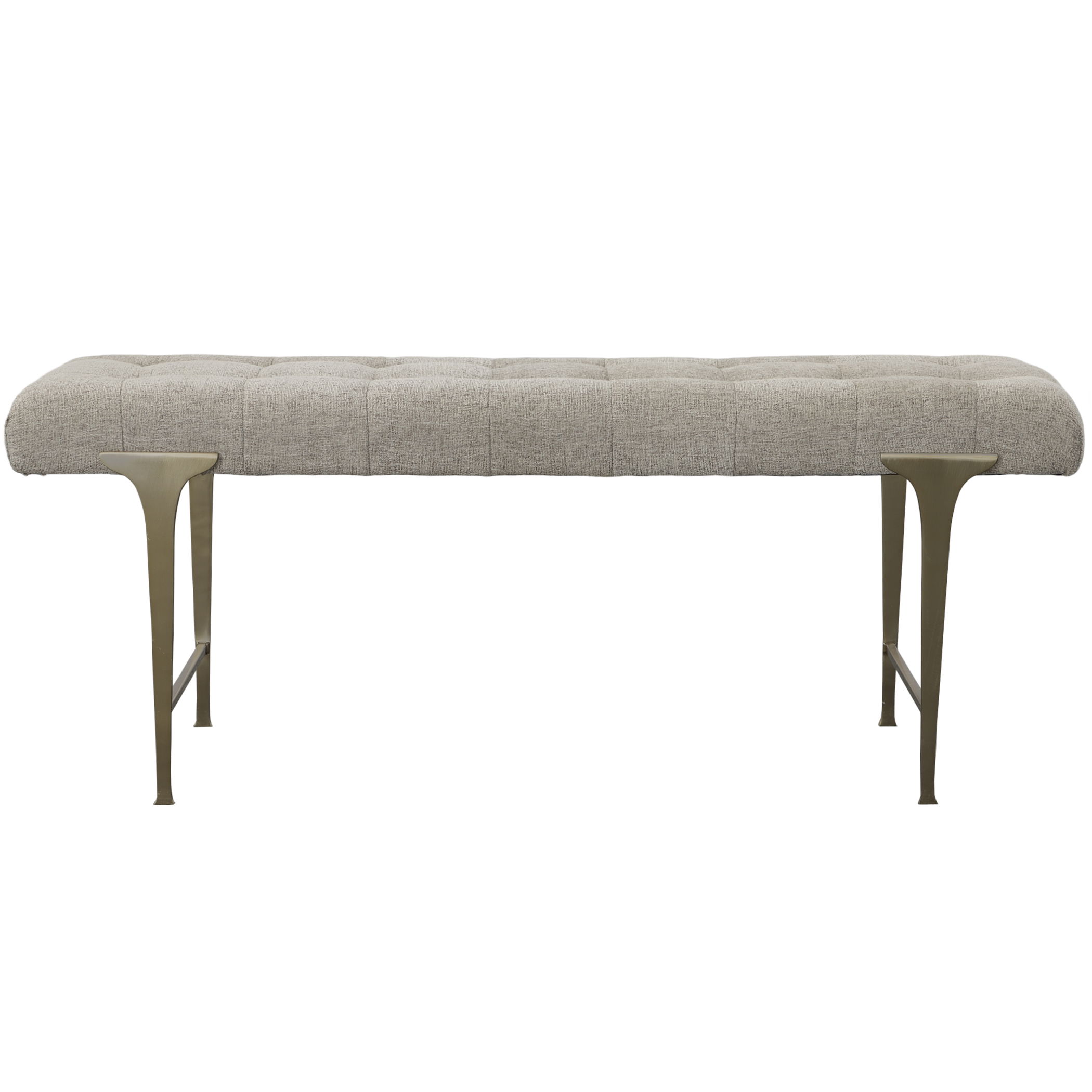 Imperial Upholstered Gray Bench, Furniture by Uttermost, 48" width x 19" height x 16" depth View 8