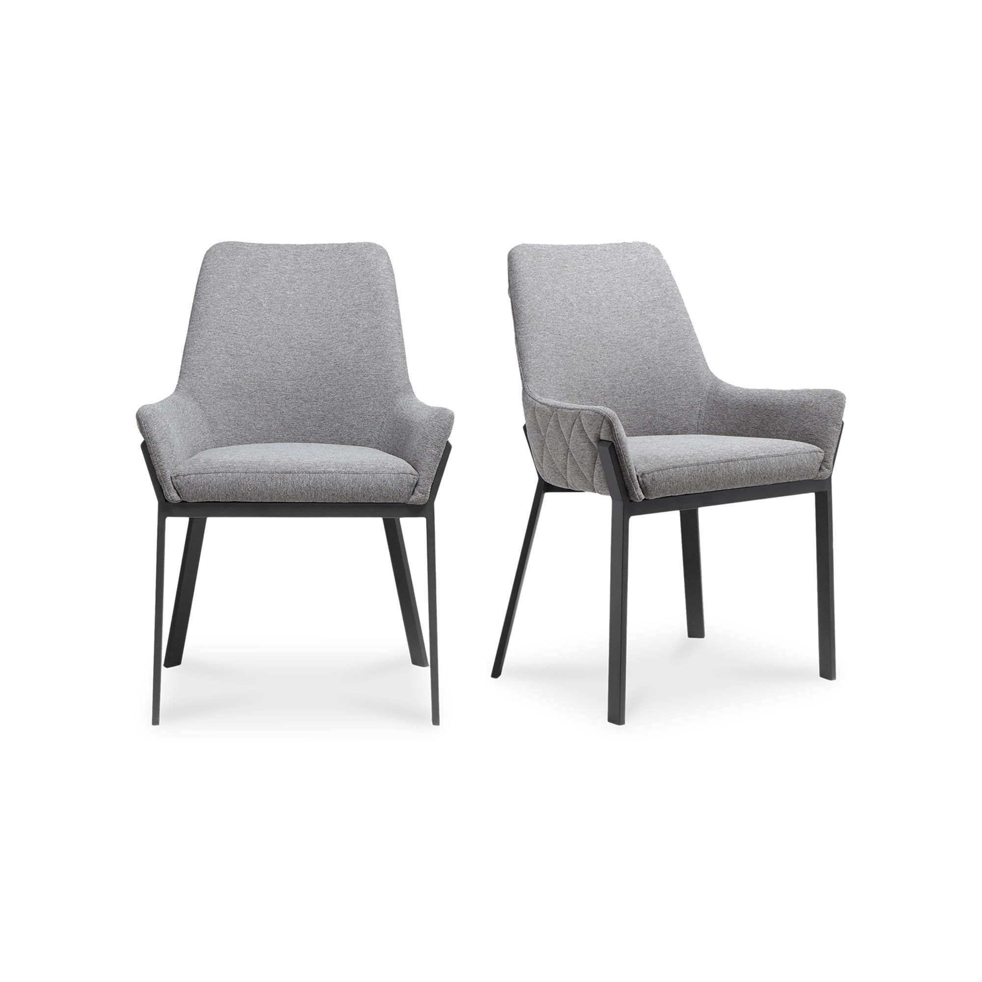 Lloyd Dining Chair Dark Grey - Set Of Two, by Moe's Home, 22" width x 34" height x 23" depth View 1