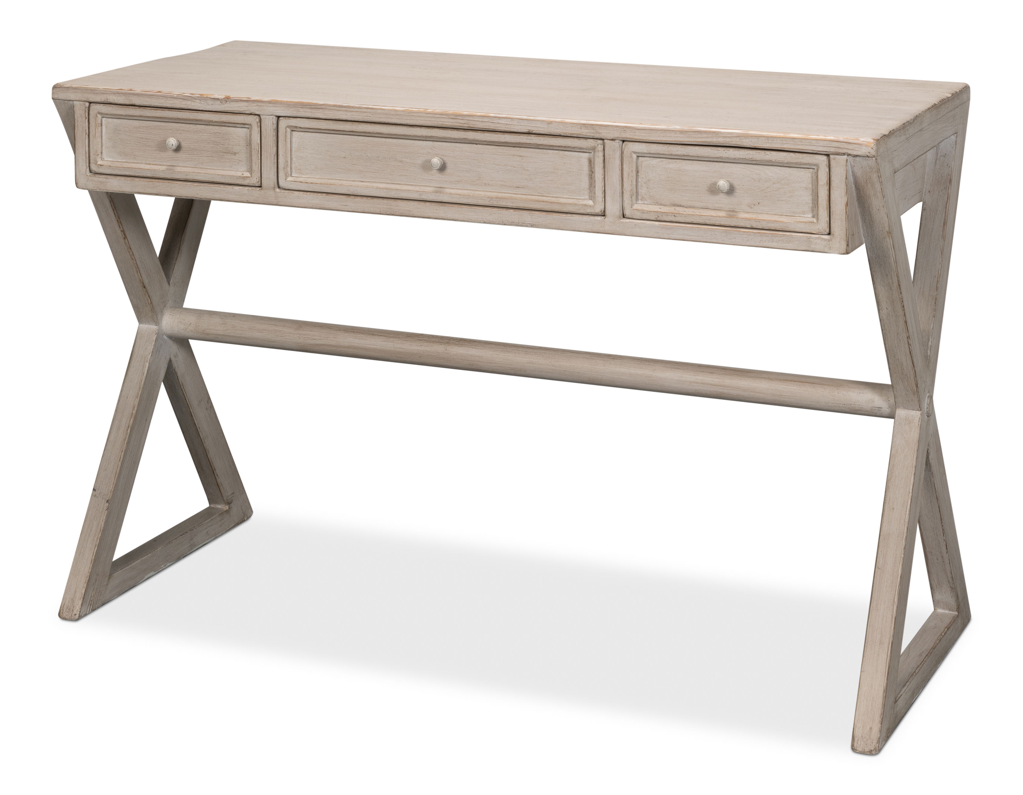 Kitchen Desk, Stone Grey, by Sarreid, 51" length x 22" width x 32" height View 1