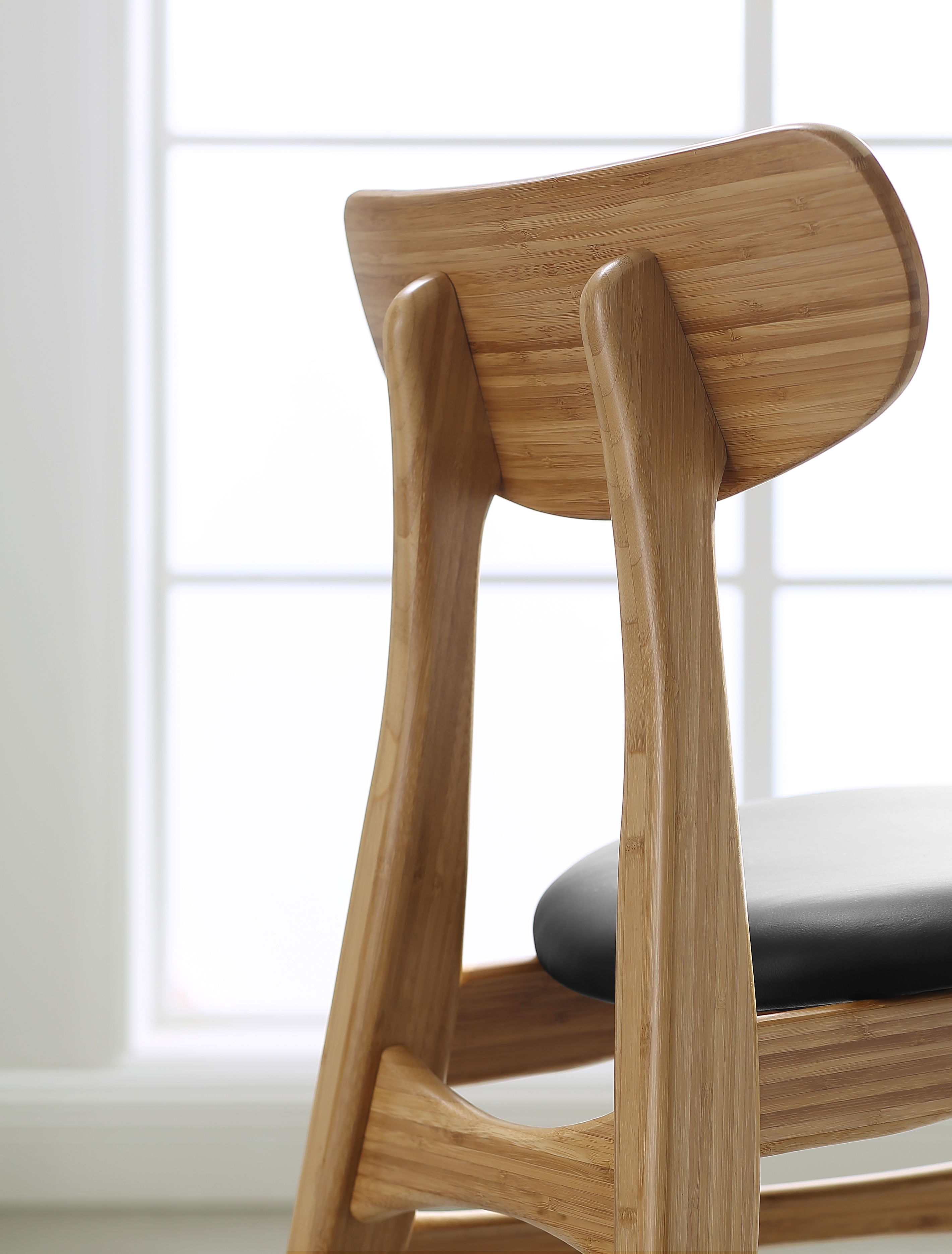 Cassia Dining Chair With Leather Seat, Caramelized, (Set of 2), Counter & Bar Stool by Greenington, 22.5" length x 19.5" width x 31" height View 11