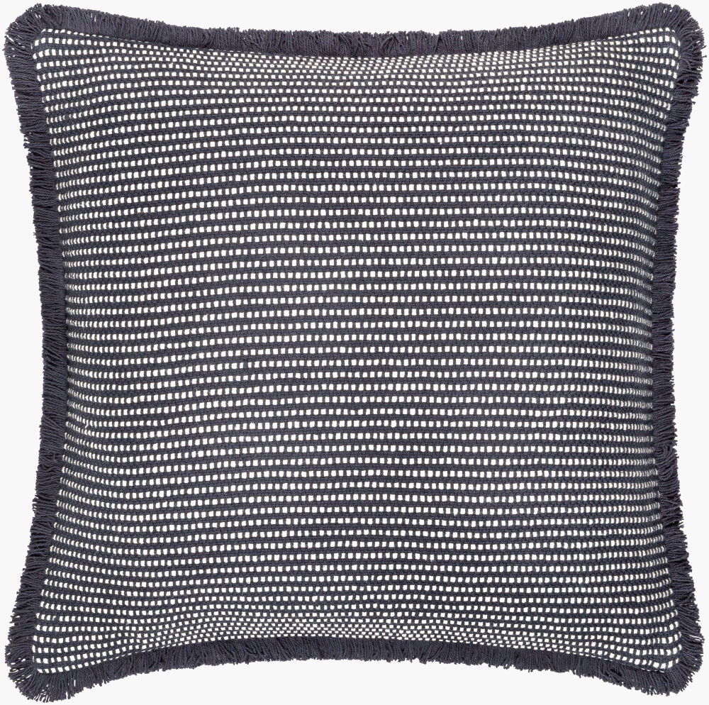 Cotton Fringe Accent Pillow, Decorative Pillow by Surya, 18" length x 18" width