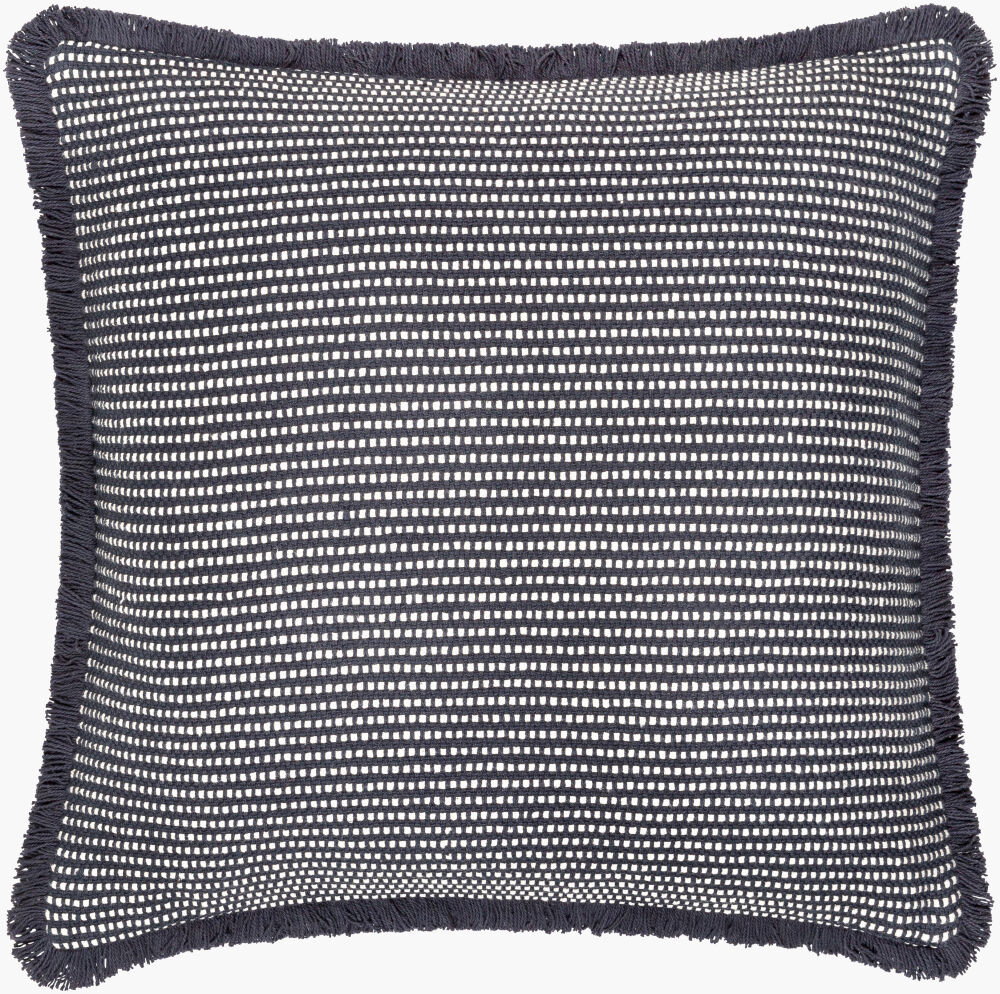 Cotton Fringe Accent Pillow, Decorative Pillow by Surya, 22" length x 22" width