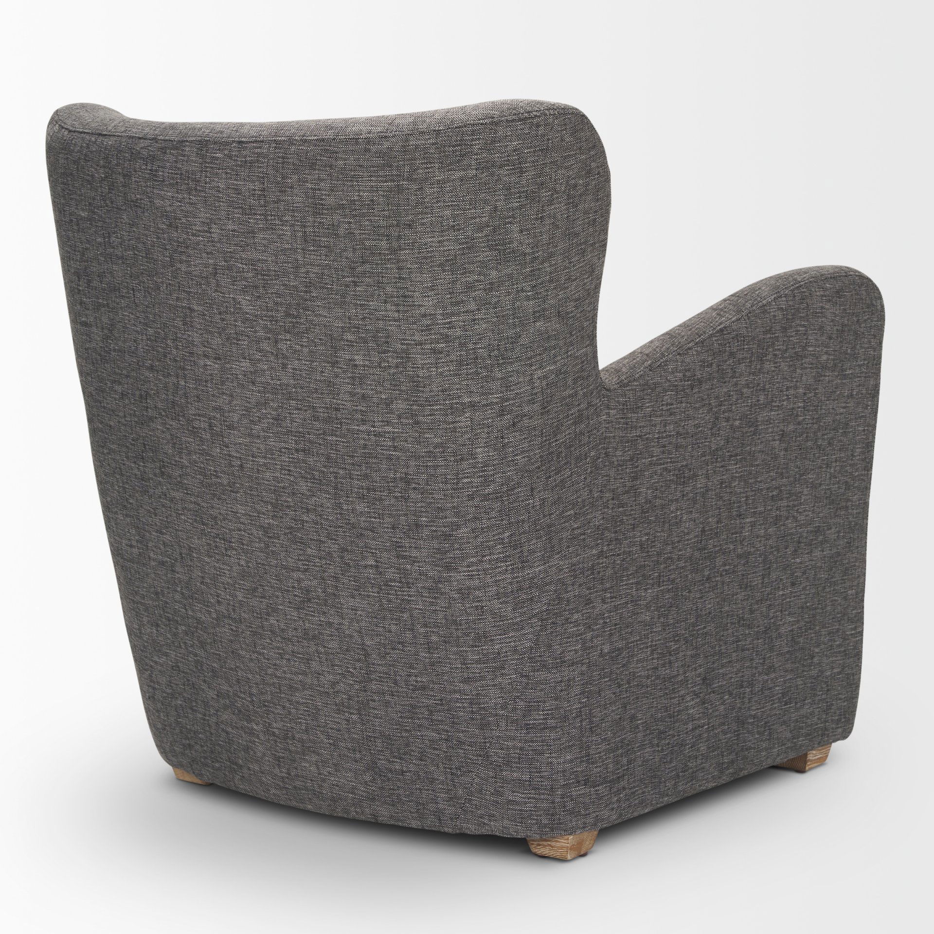 Dunstan Accent Chair Upholstered Gray Twill Fabric and Medium Brown Wood Feet large image 