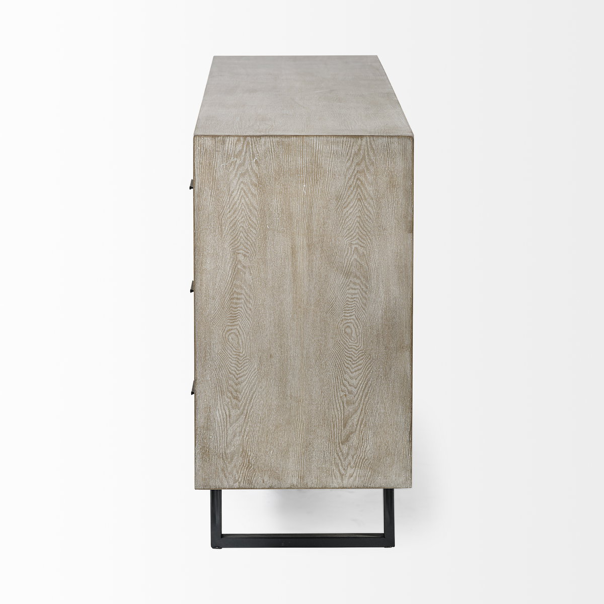 Giselle II Brown Fir Veneer with Black Metal Leg 9 Drawer Sideboard, Sideboards & Buffet by Mercana, 70.08" length x 15.94" width x 31.89" height View 4