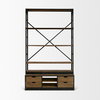 Brodie VIII 57L x 20.5W x 94H Brown Wood Gun-Metal Ladder Four Shelf Shelving Unit, Shelving & Bookcase by Mercana, 57" length x 20.5" width x 94" height thumbnail 8