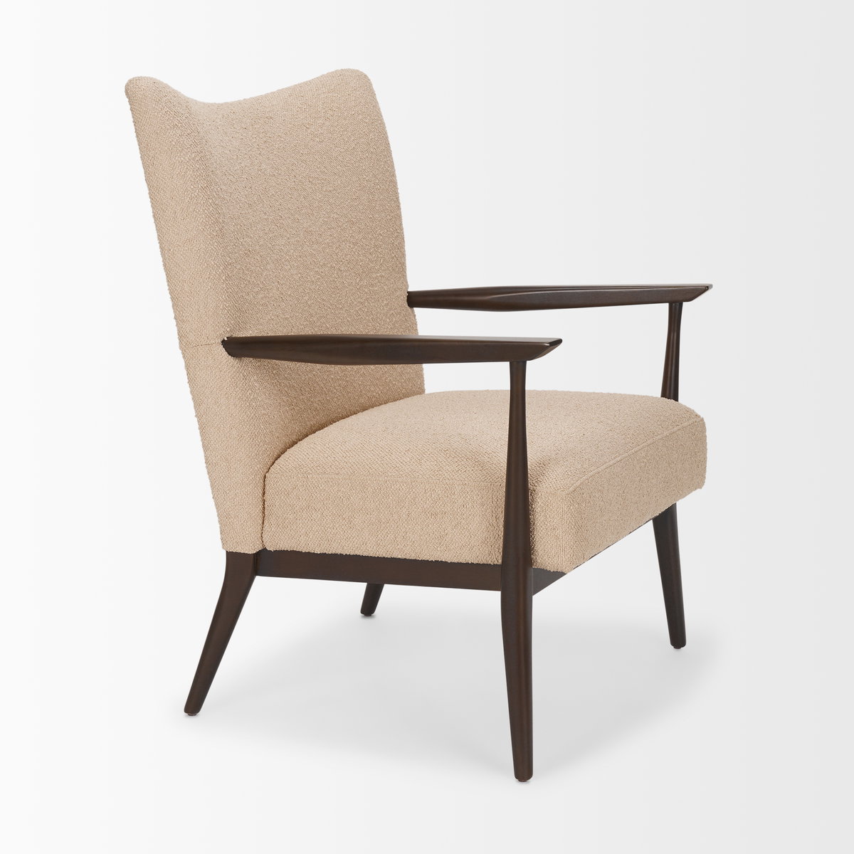 Argent Beige Boucle Accent Chair, by Mercana, 30" length x 29" width x 38" height View 7
