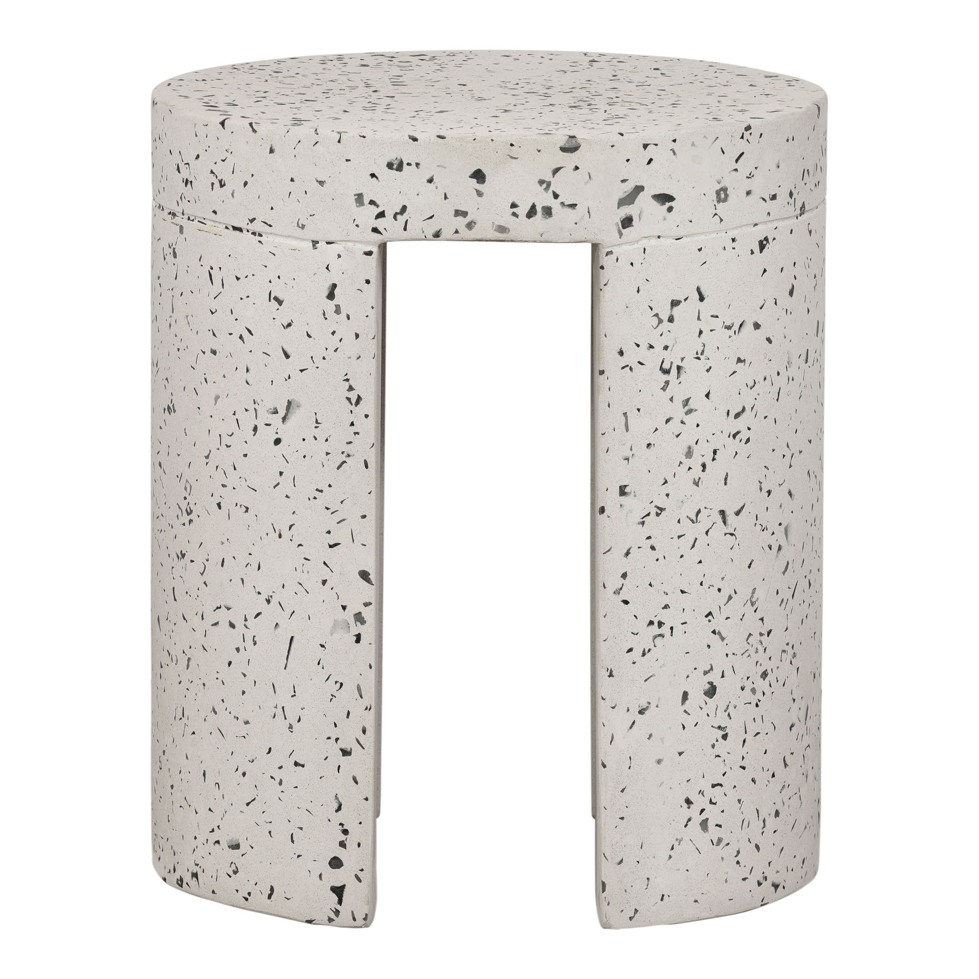Lyon Outdoor Stool White Terrazzo, Outdoor Chair by Moe's Home, 1'3" width x 1'5.7" height x 1'3" depth View 1