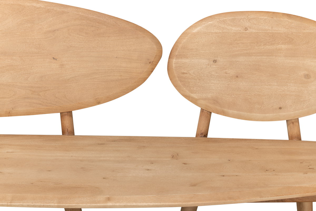 Pebble Bench, by Sarreid, 1'7" length x 6'1" width x 3'1" height View 8