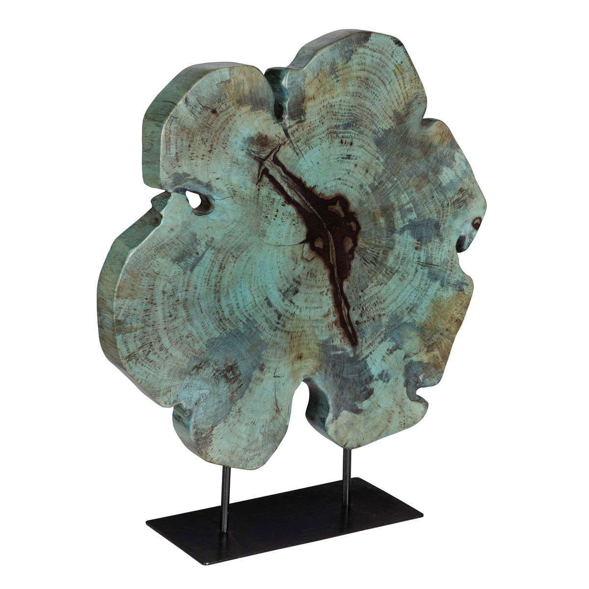 Bahati Wood Blue Sculpture, Figurines & Statue by Uttermost, 19.7" width x 22.8" height x 5.5" depth View 4
