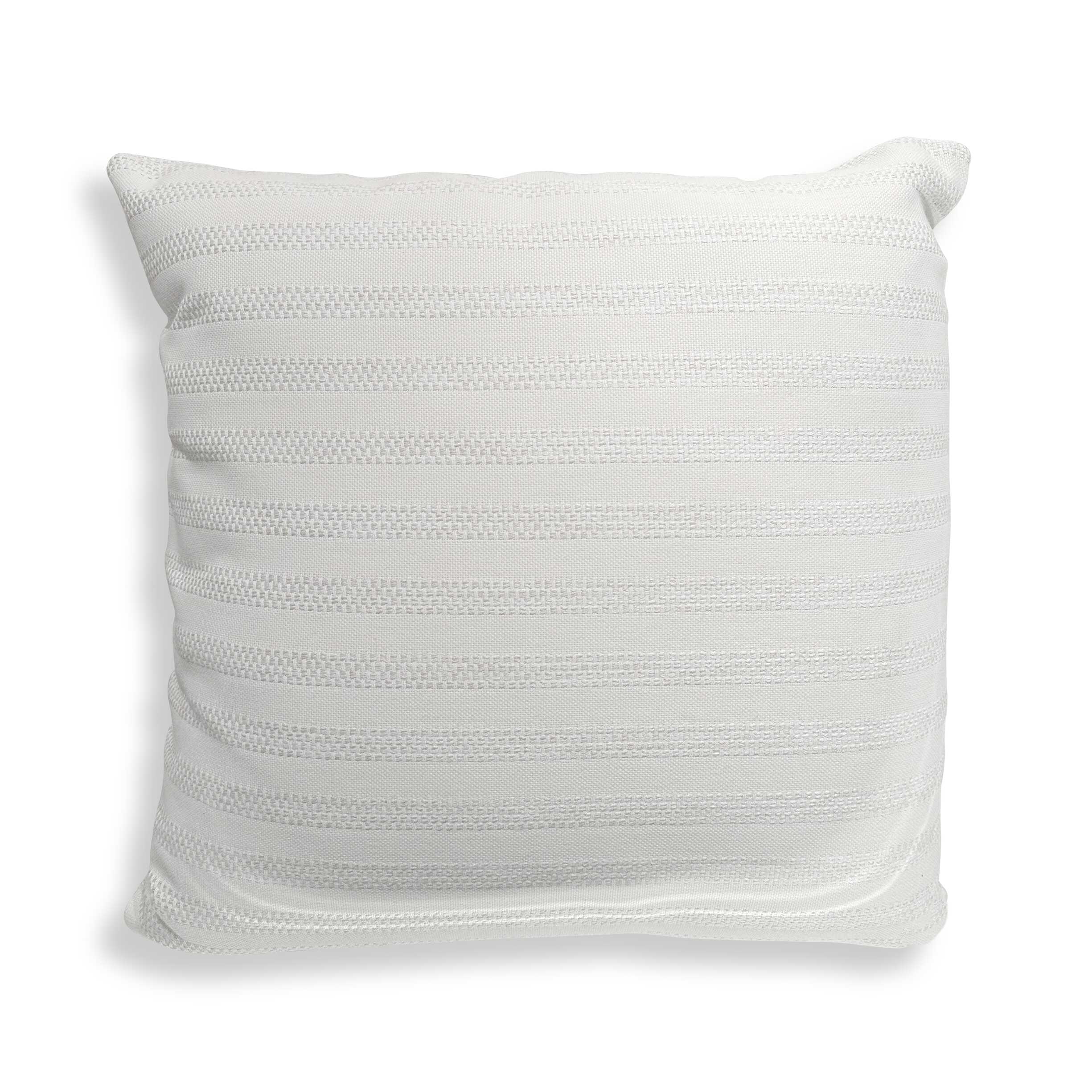 Basket Stripe Ivory Outdoor Pillow large image 