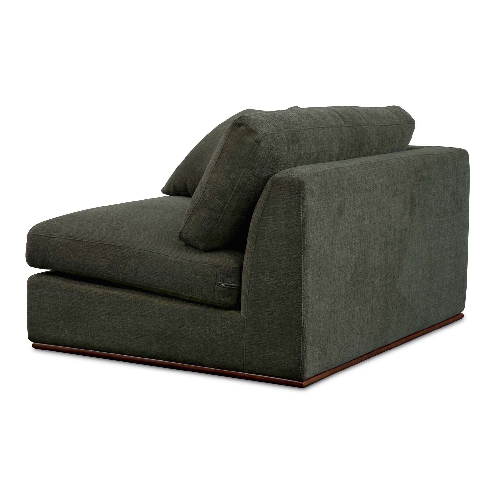 Rue Left Arm Facing Chair Deep Green, Sectional Sofa by Moe's Home, 47.6" width x 23.6" height x 41" depth View 4