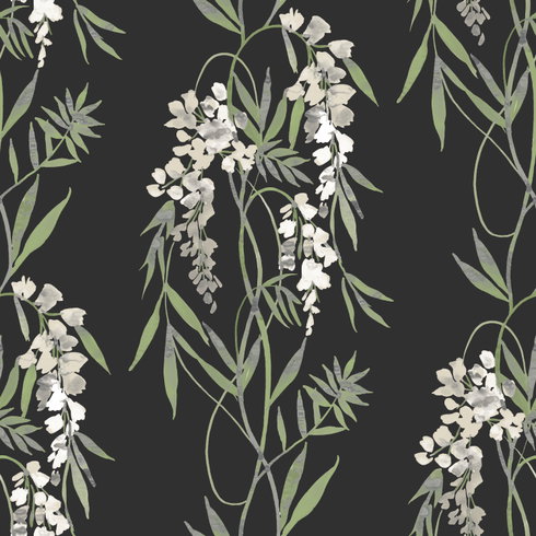Nouveaux Wisteria Green Peel & Stick Wallpaper