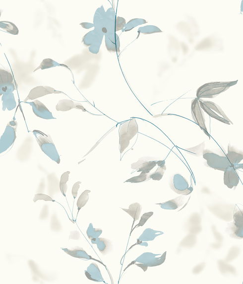 Linden Flower Spa Blue Peel & Stick Wallpaper