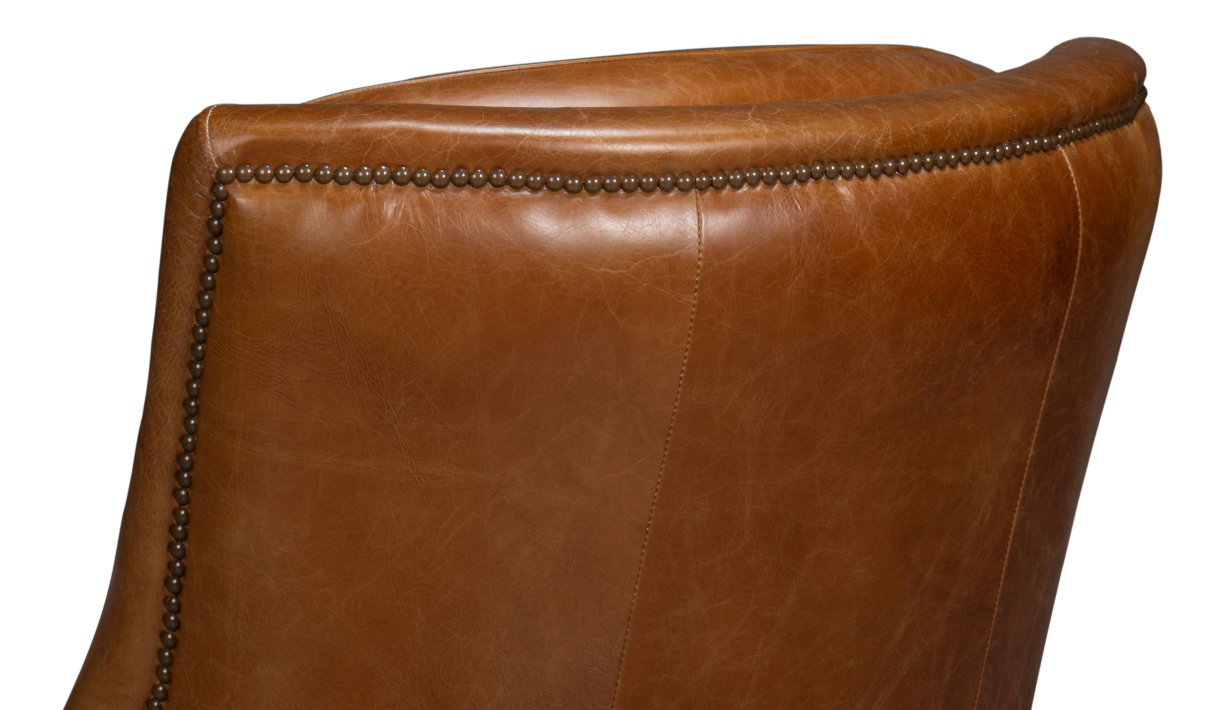 Baker Leather Swivel Chair, Cuba Brown large image 