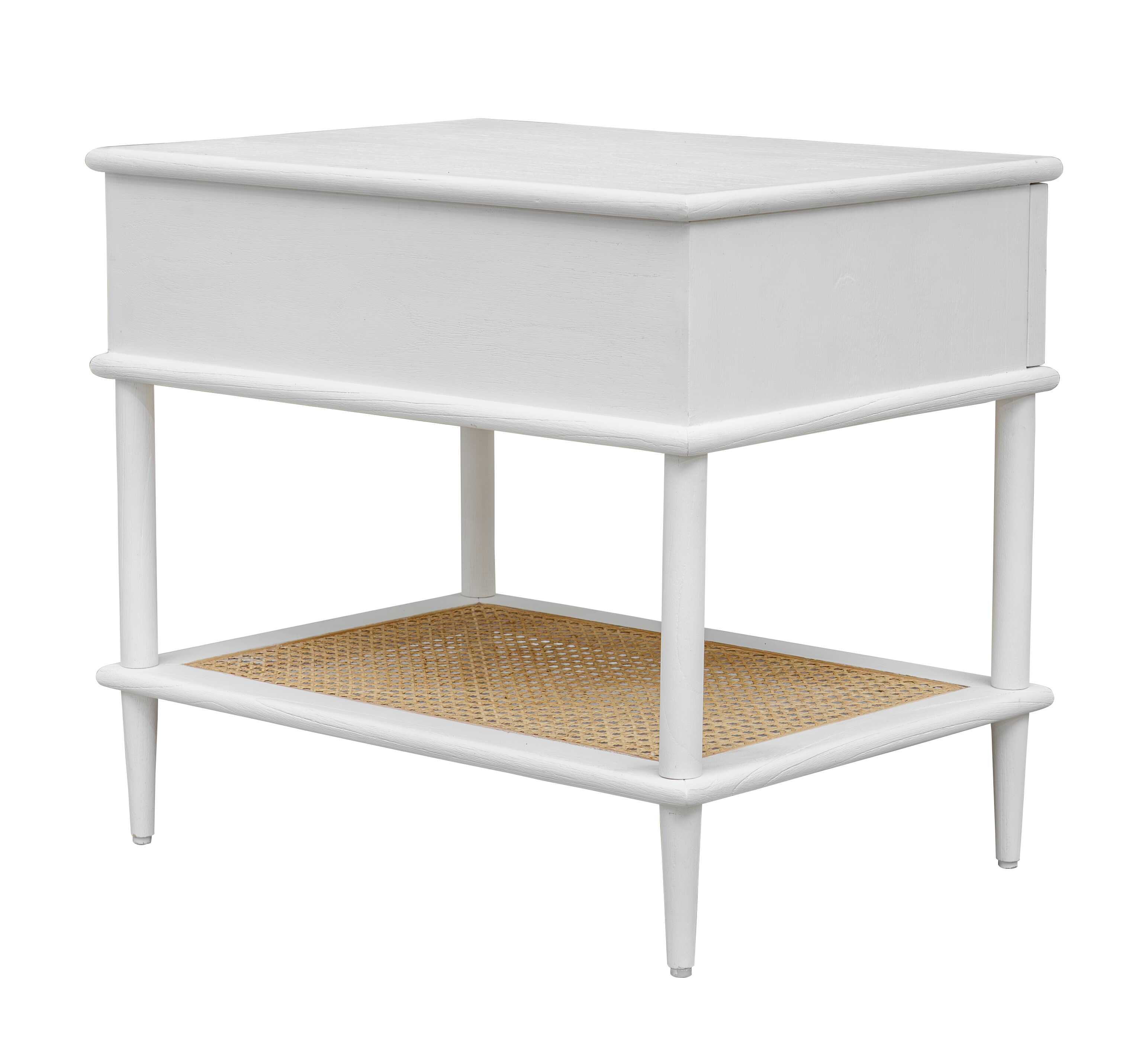 Coast White Rattan Side Table large image 