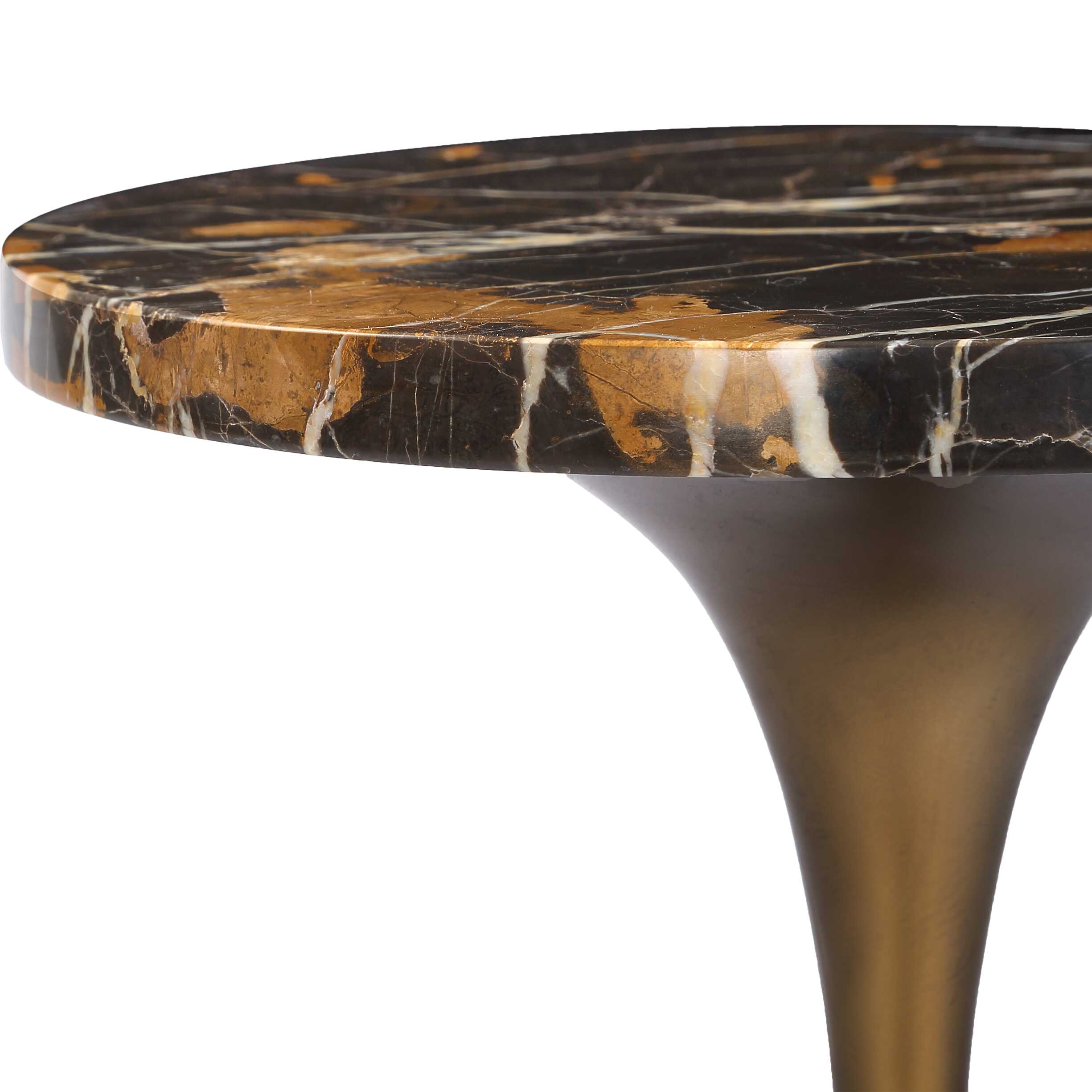 Karnes Dark Marble Drink Table, Furniture by Uttermost, 10" width x 23" height x 10" depth View 4