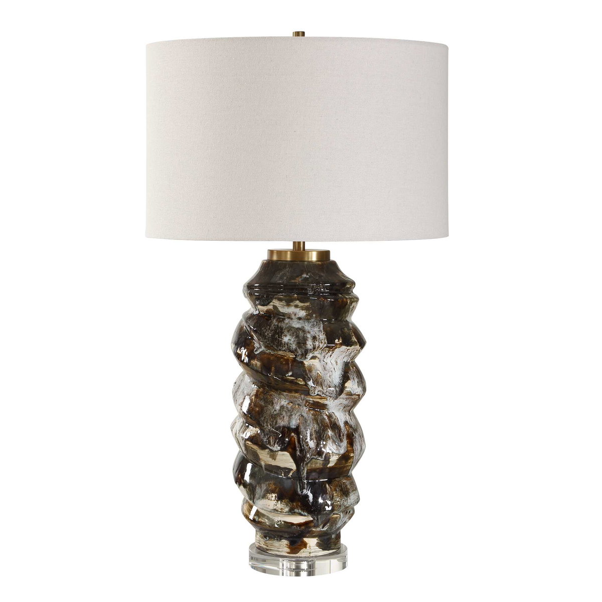 Cuoco Mottled Brown Table Lamp, by Uttermost, 18" width x 31.75" height x 18" depth View 4