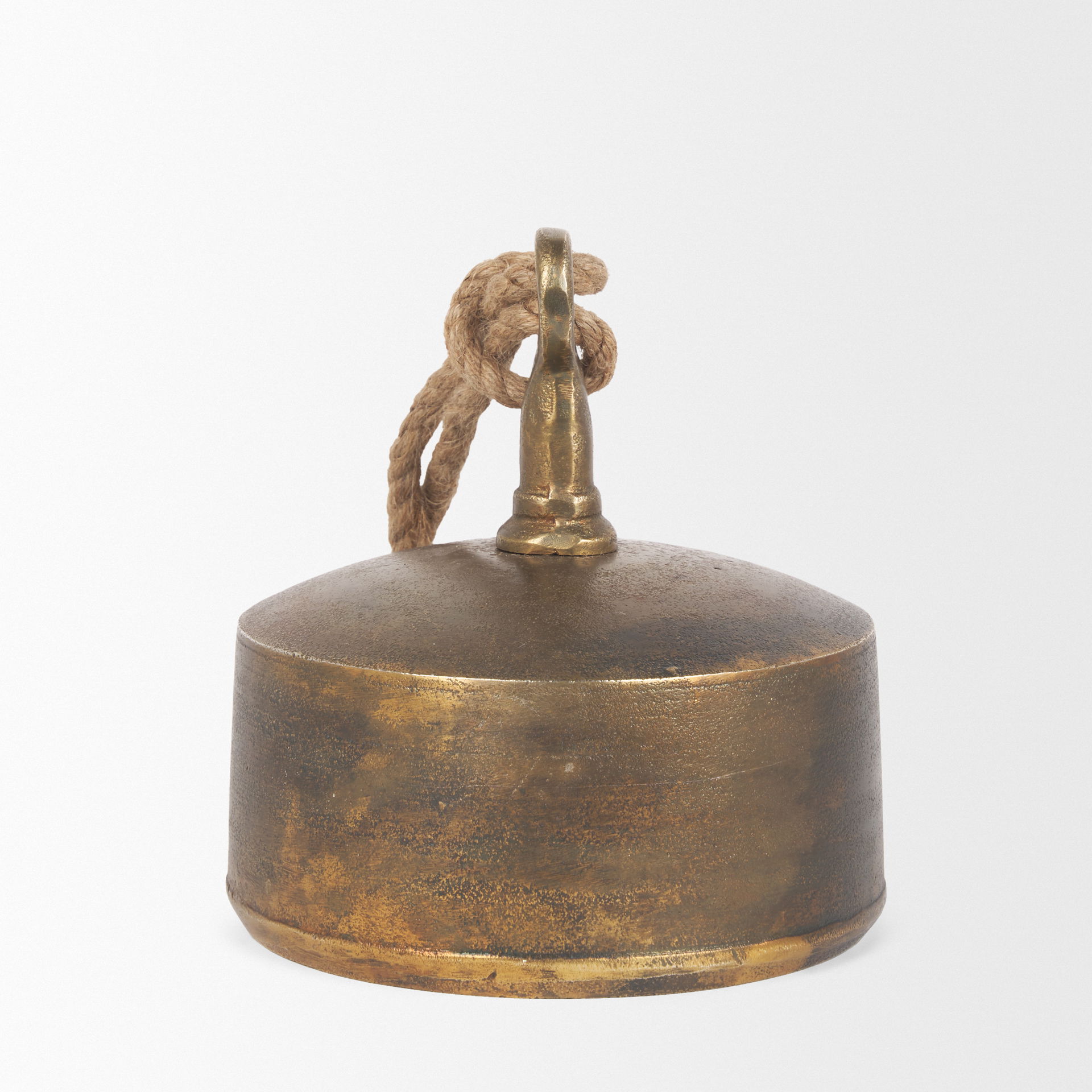 Quincy Large Gold Metal Decorative Bell Object, Decorative Object by Mercana, 7" length x 7" width x 7.75" height View 6