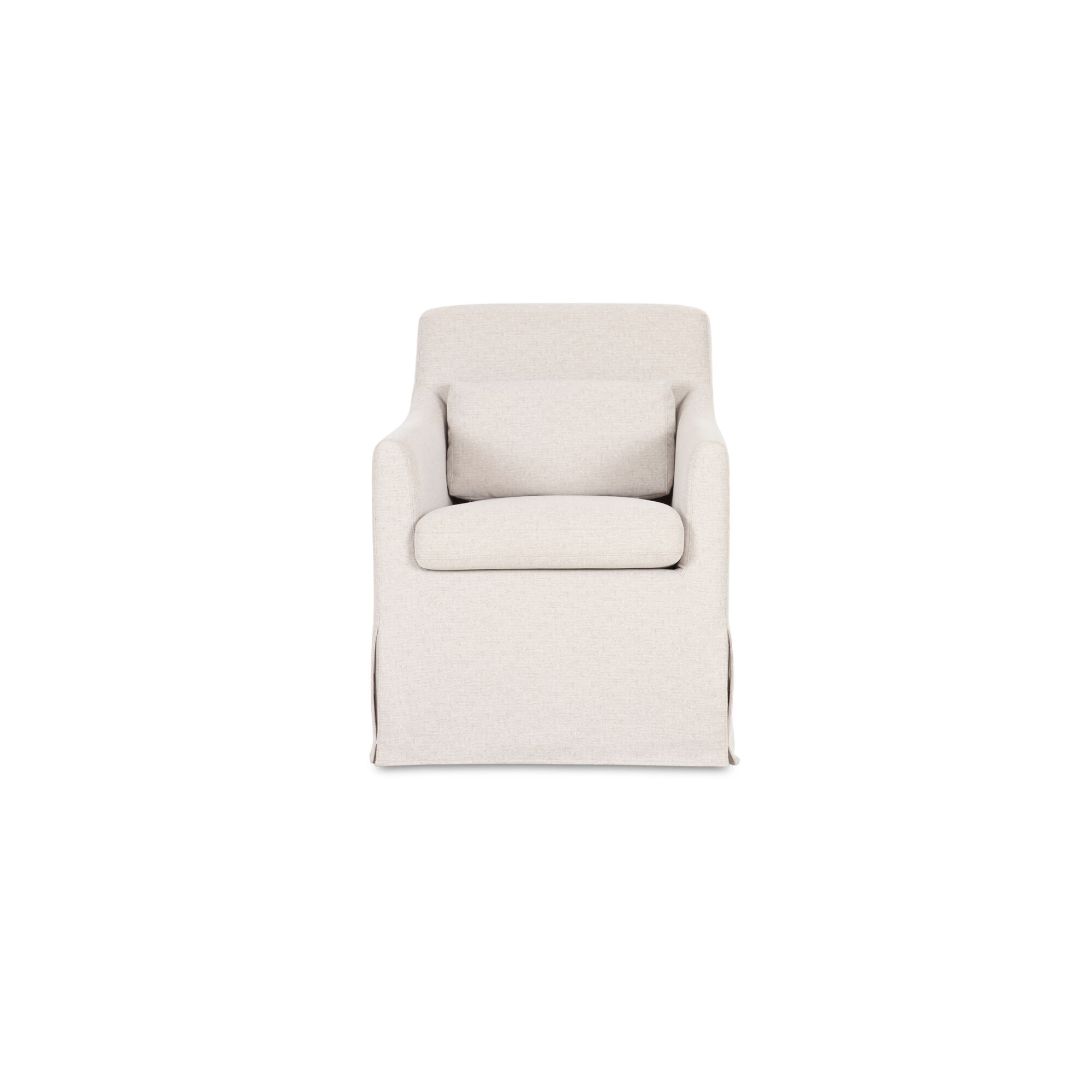 Lydia Slipcover Dining Chair Beige, by Moe's Home, 26.75" width x 34.3" height x 28" depth View 1