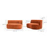 Yoon Chaise Right Fired Rust, Chaise Lounges & Daybed by Moe's Home, 59.5" width x 32.25" height x 46" depth thumbnail 8