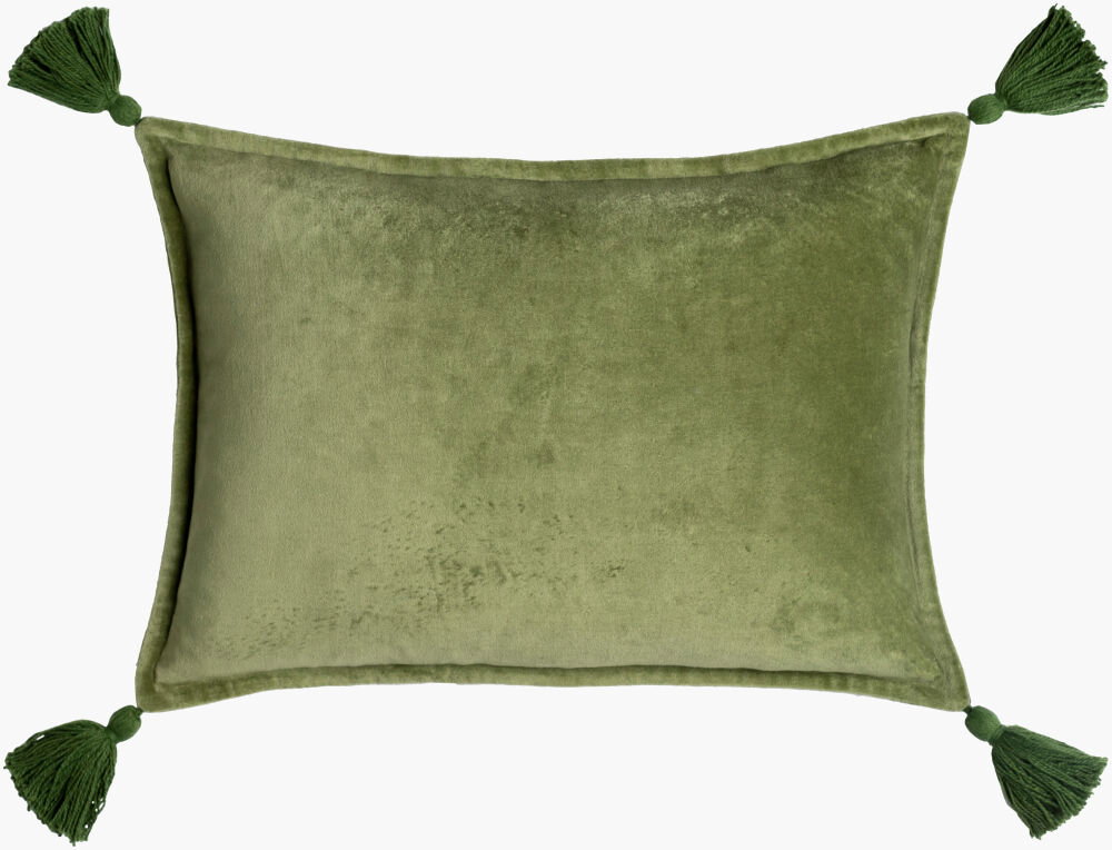 Cotton Velvet Lumbar Pillow Poly, Decorative Pillow by Surya, 13" length x 19" width