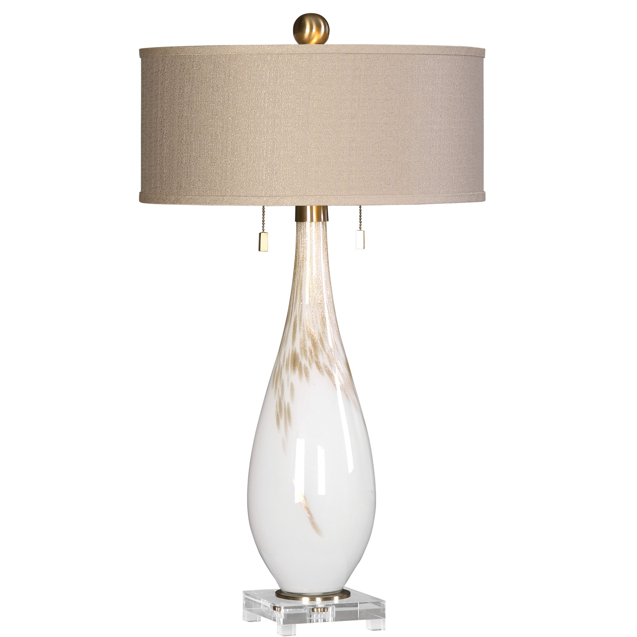 Cardoni White Glass Table Lamp large image 