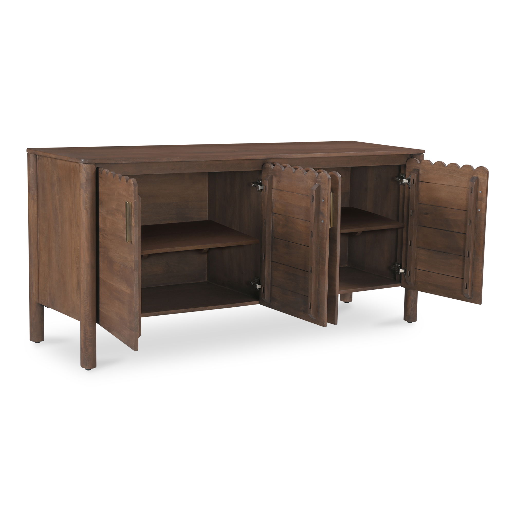 Wiley 4 Door Sideboard Vintage Brown, Cabinets & Sideboard by Moe's Home, 67.75" width x 30" height x 19" depth View 3